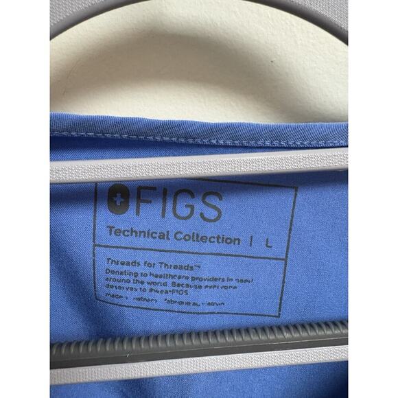 Figs Technical Collection Scrub Top Women’s Large Blue V-Neck Pocket Nursing Med - Picture 4 of 5